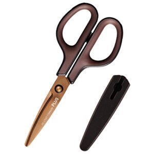 plus sc-175st 34-519 scissors, fit cut curve, titanium, continuous sharpness, brown