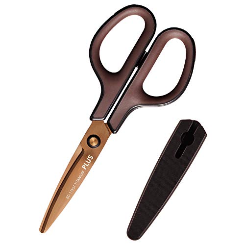 Plus SC-175ST 34-519 Scissors, Fit Cut Curve, Titanium, Continuous Sharpness, Brown