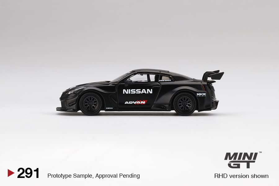 Truescale Miniatures Mini GT 1:64 LB-Silhouette Works GT Nissan 35GT-RR Ver.2 Matt Black LBWK Advan True Scale Miniatures MGT00291