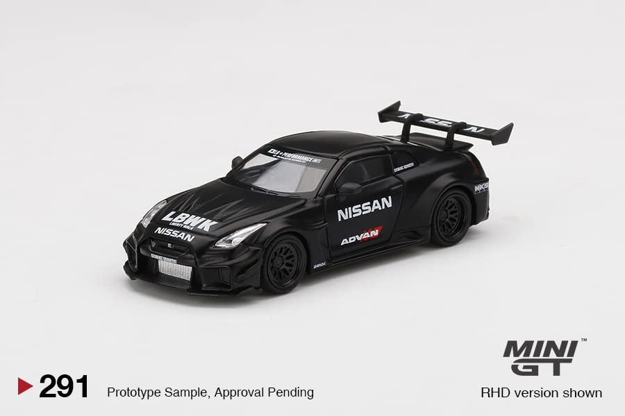 Truescale Miniatures Mini GT 1:64 LB-Silhouette Works GT Nissan 35GT-RR Ver.2 Matt Black LBWK Advan True Scale Miniatures MGT00291