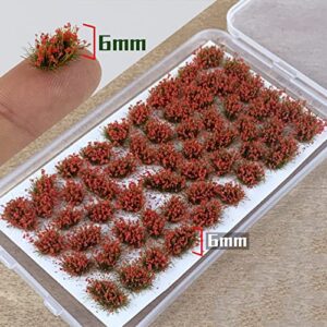 106 Pcs Miniature Flower Cluster Static Grass Model Grass Tufts Artificial Grass Bushy Tuft Lowland Shrub for DIY Model Railway Fairy Garden Diorama Scenery (Set A)