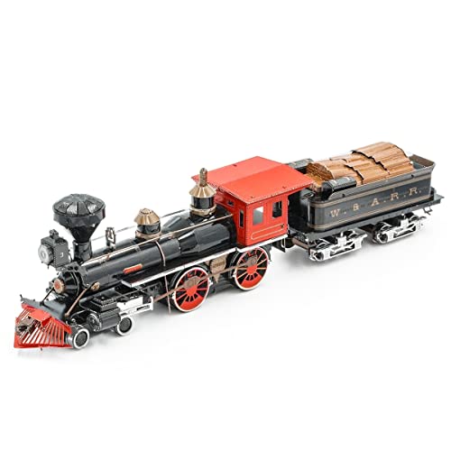 Fascinations Metal Earth Wild West 4-4-0 Locomotive 3D Metal Model Kit Bundle with Tweezers