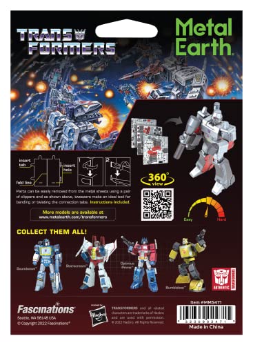 Metal Earth Transformers Megatron Color 3D Metal Model Kit Fascinations