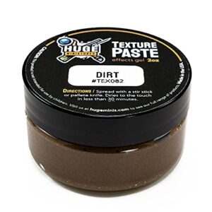 huge miniatures texture paste, dirt model basing paint for tabletop gaming scenery and diorama building by huge minis – 2oz resealable jar