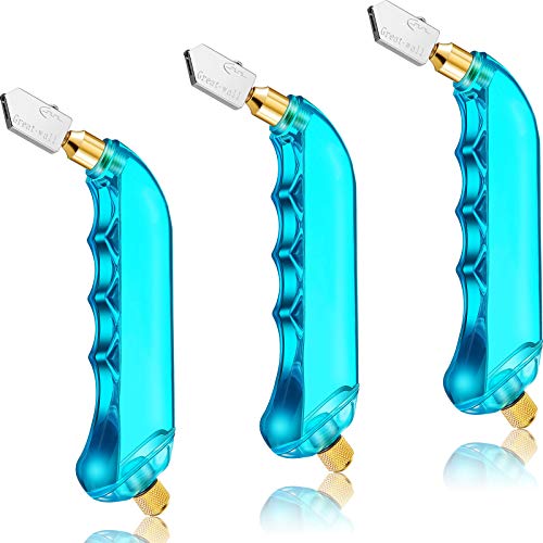 3 Pieces Pistol Grip Oil Feed Glass Cutter Stained Glass Cutter Cutting Tools for Mirrors Window Panes Ceramic Tile