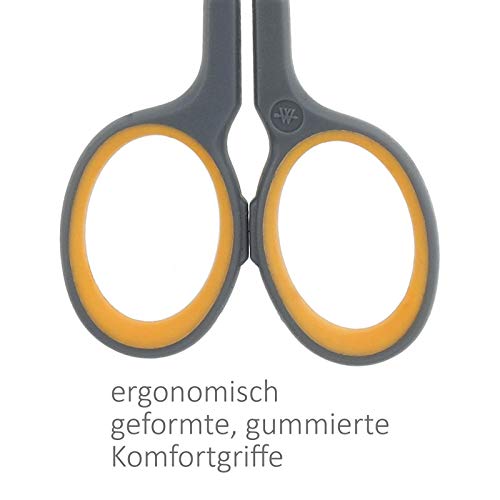 Westcott E-30440 00 4 inch Titanium Nitride Bonded Super Soft Grip Scissor, Straight - Grey/Yellow