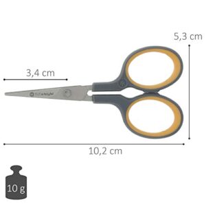 Westcott E-30440 00 4 inch Titanium Nitride Bonded Super Soft Grip Scissor, Straight - Grey/Yellow