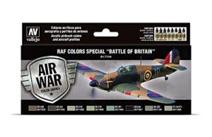 vallejo raf colors special battle of britain ‘air war color series’ model paint kit, contains 8 x 17ml bottles