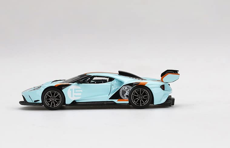 True Scale Miniatures Model Car Compatible with Ford GT MK II #15 Blue Orange Limited Edition 1/64 Diecast Model Car MGT00359