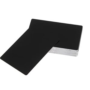 100 pack metal business cards blanks aluminum sheet blank engraving metal tags materials for cnc engraver laser engraving diy gift cards (matte black)