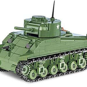 COBI Historical Collection World War II Sherman M4A1 Tank, Green, 1:48 Scale