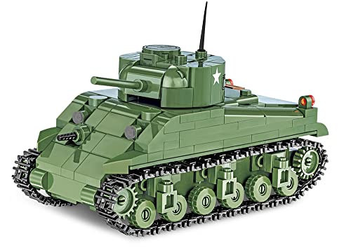 COBI Historical Collection World War II Sherman M4A1 Tank, Green, 1:48 Scale