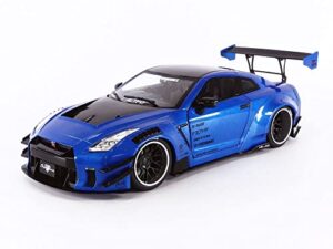 solido s1805801 1:18 2020 nissan gt-r (r35) with liberty walk body kit 2.0-metallic blue collectible miniature car