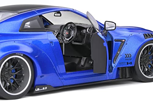 Solido S1805801 1:18 2020 Nissan GT-R (R35) with Liberty Walk Body Kit 2.0-Metallic Blue Collectible Miniature car