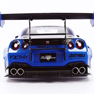 Solido S1805801 1:18 2020 Nissan GT-R (R35) with Liberty Walk Body Kit 2.0-Metallic Blue Collectible Miniature car