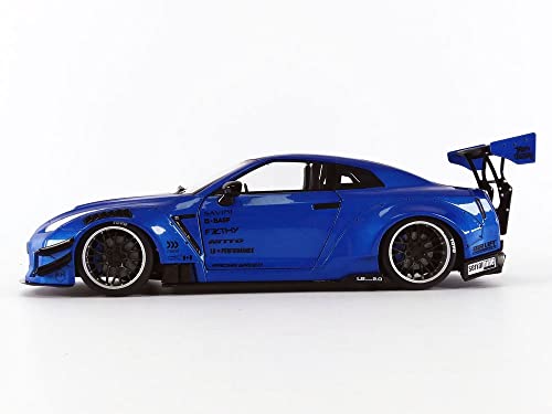 Solido S1805801 1:18 2020 Nissan GT-R (R35) with Liberty Walk Body Kit 2.0-Metallic Blue Collectible Miniature car