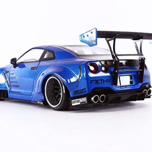 Solido S1805801 1:18 2020 Nissan GT-R (R35) with Liberty Walk Body Kit 2.0-Metallic Blue Collectible Miniature car