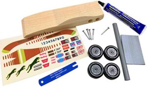 pine derby car kit with pro graphite to build the ferrari by pinewood pro