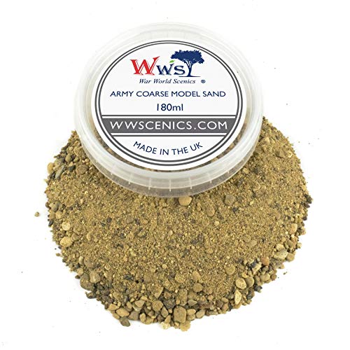 WWS War World Scenics WWScenics Army Coarse Model Sand | 180ml Tub | Scenery Basing Material