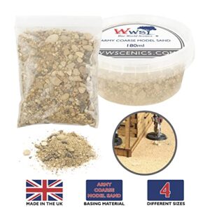 WWS War World Scenics WWScenics Army Coarse Model Sand | 180ml Tub | Scenery Basing Material