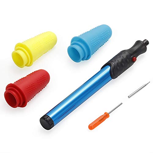 Electric Engraving Engraver Pen DIY-Tool - Carve Precision Pens Replaceable Diamond Tip Bit Blue Silicone Finger Protectors