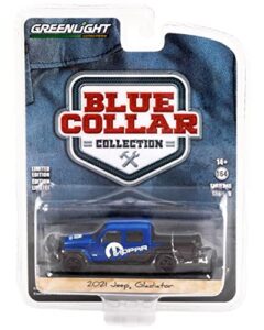 2021 gladiator pickup truck w/tonneau cover & off-road bumpers blue & black blue collar collection 1/64 diecast model car by greenlight 35220 f