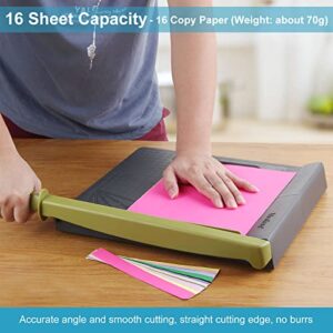 Meafeng A4 Paper Trimmer, Foldable Guillotine Paper Cutter with Hand-held, 12 inch Cut Length, 16 Sheets Capacity, for Scrapbooking Crafts Photo & Label