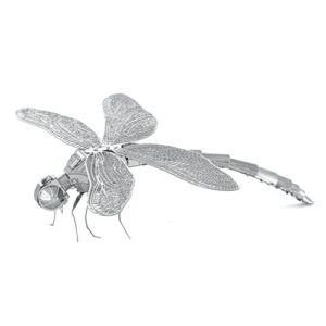 fascinations metal earth dragonfly 3d metal model kit, silver