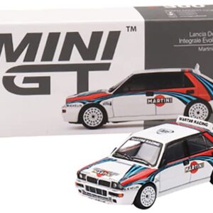 Truescale Miniatures Lancia Delta HF Integrale Evoluzione White w/Graphics Martini Racing Ltd Ed to 3600 pcs 1/64 Diecast Model Car by True Scale Miniatures MGT00300