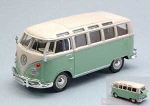 maisto scale model compatible with vw t1 samba van 1962 pastel green/cream 1:25 mi31956g