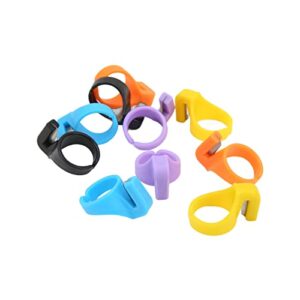 Agatige 10pcs Thread Cutter Rings, Ring Cutter Split Knife Plastic Thimble Sewing Rings Yarn Cutters Finger Ring Stitch Cutting Tools for Sewing, Knitting, Crafting