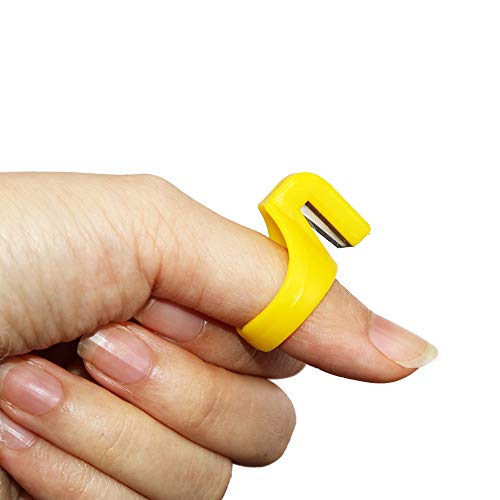 ISKYBOB Set of 9 Yarn Thread Cutter Rings Finger Blade Knife Embroidery Floss Remove Kit Plastic Cross Stitch Cutting Tools for Sewing, Knitting, Crafting