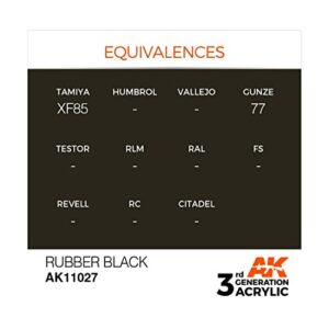 AK-Interactive Rubber Black (17ml) - Model Building Paints and Tools # 11027