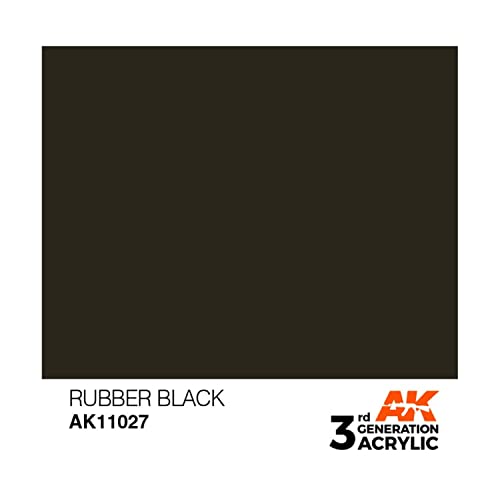 AK-Interactive Rubber Black (17ml) - Model Building Paints and Tools # 11027