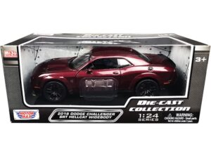 motor max 2018 dodge challenger srt hellcat, burgundy 79350bur – 1/24 scale diecast model toy car