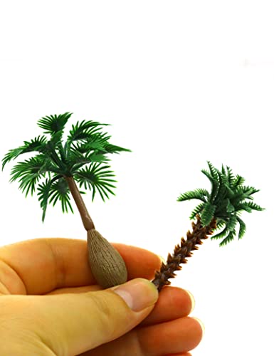 18pcs Artificial Miniature Palm Trees Scenery Layout Model Plastic Tree Train Coconut Rainforest Toys for Ho Train Layout