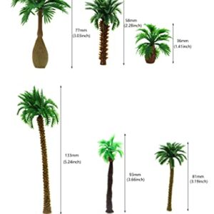 18pcs Artificial Miniature Palm Trees Scenery Layout Model Plastic Tree Train Coconut Rainforest Toys for Ho Train Layout