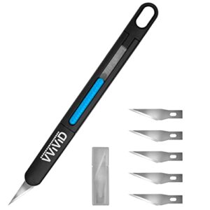 vvivid precision gliding craft hobby knife, retractable, safety locking, 5 replacement blades