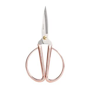 aemoe 6 inch all stainless steel sewing scissors, sharp tailor scissors for embroidery, sewing, craft, diy art work & daily use for home office school rose gold