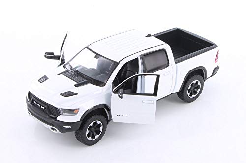 Showcasts 2019 Dodge Ram 1500 Crew Cab Rebel Pickup Truck, White 79358W - 1/24 Scale Diecast Model Toy Car