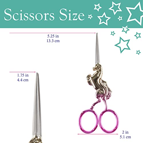 Unicorn Embroidery Craft Stainless Steel Scissors - Gradient - 1 Pair