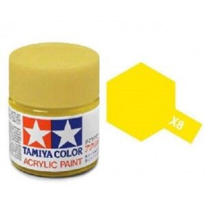 tamiya models x-8 mini acrylic paint, lemon yellow