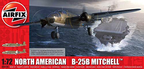 Airfix North American B-25B Mitchell 1:72 WWII Military Aviation Plastic Model Kit A06020, Assorted