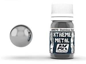 ak interactive 30ml extreme metal paints stainless steel # 670