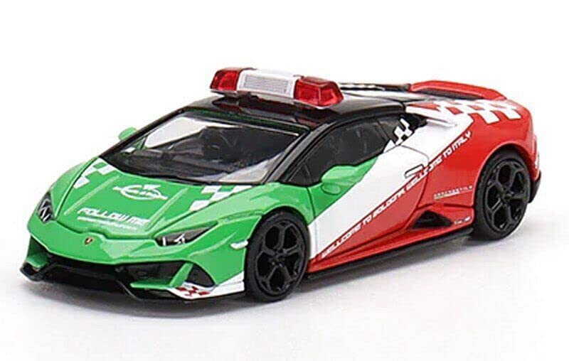 True Scale Miniatures Model Car Compatible for Lamborghini Huracán EVO Bologna Airport 2020 Follow-Me Car 1/64 Diecast Model Car MGT00193