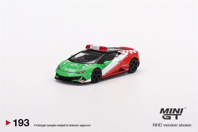 True Scale Miniatures Model Car Compatible for Lamborghini Huracán EVO Bologna Airport 2020 Follow-Me Car 1/64 Diecast Model Car MGT00193