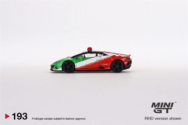 True Scale Miniatures Model Car Compatible for Lamborghini Huracán EVO Bologna Airport 2020 Follow-Me Car 1/64 Diecast Model Car MGT00193