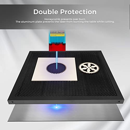 Twotrees Laser Cutter Honeycomb Working Panel Set,15.7x15.7x0.87 inch Honeycomb Laser Bed for CO2 or Diode Laser Engraver Cutting Machine,Honeycomb Working Table with Aluminum Plate