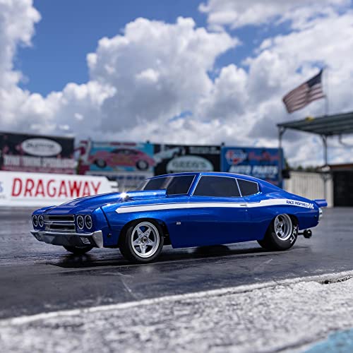 Losi RC Car 1/16 1970 Chevelle 2 Wheel Drive Mini No Prep Drag Car RTR Includes Everything Needed no Other purchases Required Blue LOS01023T1