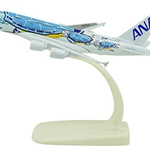 TANG DYNASTY(TM) 1:500 15cm A380 ANA Sea Turtle Metal Airplane Model Plane Toy Plane Model (Blue)